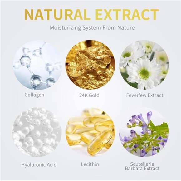 Under Eye Patches - 60 Pcs - 24K Gold Eye Mask- Puffy Eyes & Dark Circles - Picture 4 of 6